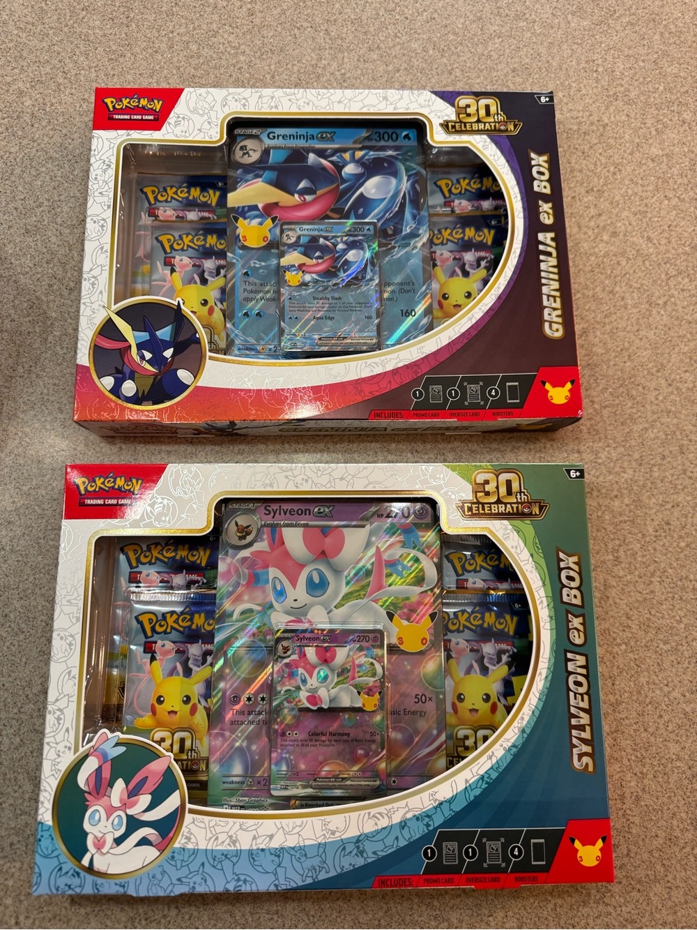 Pokemon 30th Anniversary Celebration Sylveon ex and Greninja ex Collectible